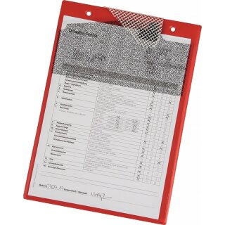 Auftragstasche m.Klettverschluss,Kordel u.2 Fächer DIN A4 rot VE=10 St.