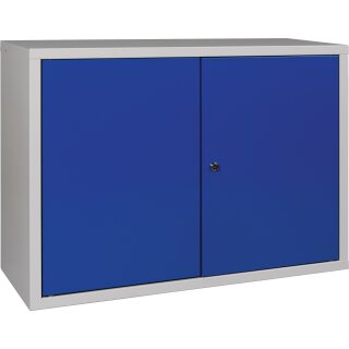 Hängeschrank H600xB800xT300mm Vollblech,1 BD Stahlbl.lichtgrau/enzianblau