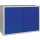 Hängeschrank H600xB800xT300mm Vollblech,1 BD Stahlbl.lichtgrau/enzianblau