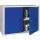 Hängeschrank H600xB800xT300mm Vollblech,1 BD Stahlbl.lichtgrau/enzianblau