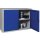 Hängeschrank H600xB800xT300mm Vollblech,1 BD Stahlbl.lichtgrau/enzianblau