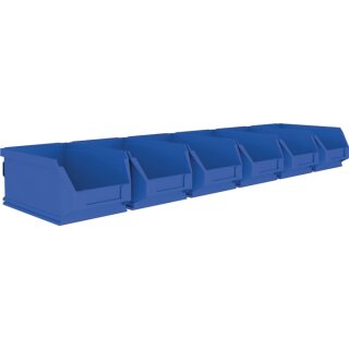 Sichtlagerkastenset H75xB602xT180mm STA verz.Sichtlagerkästen 6xMK5 blau MAUSER
