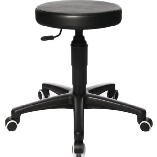 Drehhocker Tec 70 m.Rl.Kunstlederpolster schwarz Sitz-H.390-520mm TOPSTAR