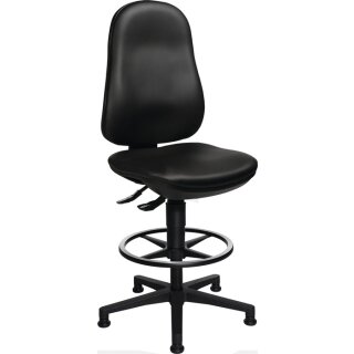 Arbeitsdrehstuhl Point 70 C Bodengleiter+Fußring Kunstlederpolster schwarz