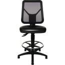 Arbeitsdrehstuhl TEC 80 C Bodengleiter+Fußring Polyurethanschaum schwarz