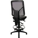 Arbeitsdrehstuhl TEC 80 C Bodengleiter+Fußring Polyurethanschaum schwarz