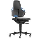 Arbeitsdrehstuhl Nexxit Rl.Integralschaum schwarz Griff blau 450-600mm BIMOS