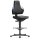 Arbeitsdrehstuhl Nexxit Gleiter+Fußring Kunstleder schwarz Griff blau 570-820mm