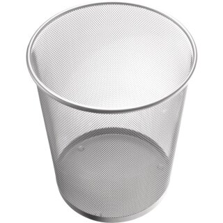 Papierkorb 15l H280xØ267mm m.Lochdekor STA silber HELIT