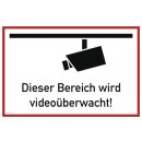 Hinweiszeichen Videoüberwacht L300xB200mm weiß...