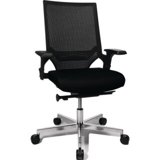 Bürodrehstuhl m.Punktsynchrontechnik schwarz/schwarz 450-550mm Trgf110kg TOPSTAR