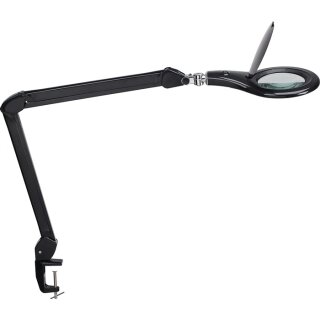 LED-Lupenleuchte Glaslinse 127mm (5 Zoll) Tischklemme schwarz