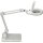 LED-Lupenleuchte Glaslinse 127mm (5 Zoll) Standfuß weiß m.Abdeckung,runder Kopf