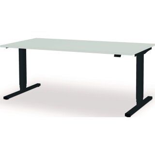 Schreibtisch levero H650-1250xB1800xT800mm anthrazitgrau/lichtgrau elektr.MAUSER