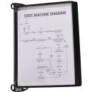 Wandhalter 5 Sichttafeln PP schwarz m.Neodym-Magnetf.DIN A4