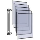 Wandhalter 5 Sichttafeln PP schwarz m.Neodym-Magnetf.DIN A4