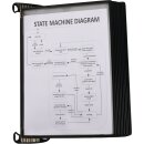 Wandhalter 10 Sichttafeln PP schwarz m.Neodym-Magnetf.DIN A4