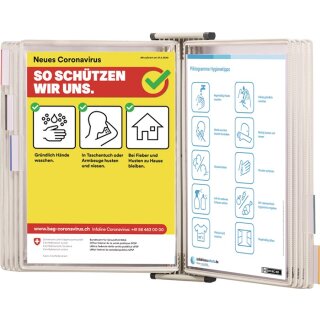 Wandhalter 10 Sichttafeln schwarz lackiertf.A4 TARIFOLD
