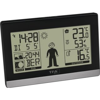 Funkwetterstation Weather Boy H97xB145xT39mm schwarz/silber Ku.f.in.u.auß.