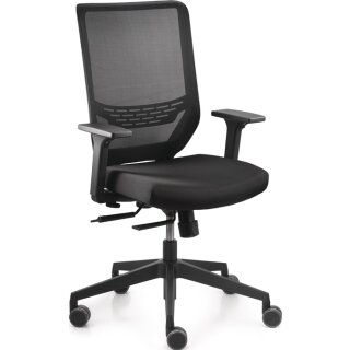 Bürodrehstuhl Mesh Armlehnen,breiten-u.höhenv.schwarz 410-520mm Synchrontechnik
