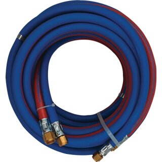 Autogenzwillingsschlauch L.15m ID 6/9mm Wandst.5/3,5mm blau/rot