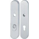 Langschildpaar E3332ZA/3310 F1/silberf.F1 PZ 72mm HOPPE