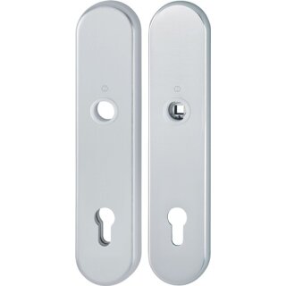 Langschildpaar F1 Alu.silberfarben F1 PZ 92mm HOPPE