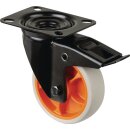 Lenkrolle D.100mm Trgf.100kg m.Festst.Gum.104x80mm...