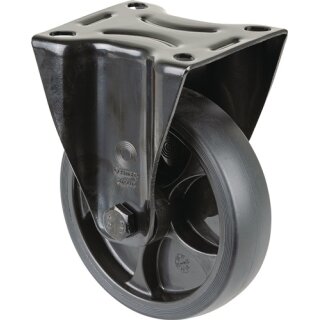 Bockrolle D.125mm Trgf.120kg Gum.Platte L104xB80mm Farbe Rl.schwarz BS ROLLEN