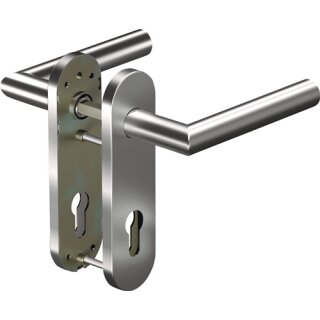 Kurzschildgarnitur CORE+ 8906 8 mm/7051K 72MM Alu.F1 PZ rd Drückergrt.OGRO
