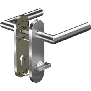 Kurzschildgarnitur CORE+ 8906 8 mm/7051K WC 78MM Alu.F1 WC rd Drückergrt.OGRO