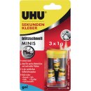 Sekundenkleber blitzschnell MINIS Gel 3x 1g farblos Tube UHU
