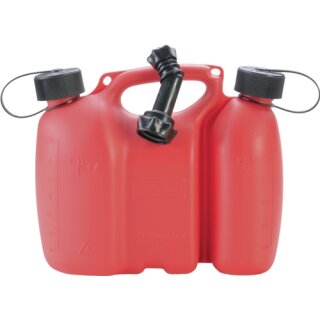Kraftstoffdoppelkanister PROFI 3+1,5l rot HDPE L308xB145xH254 HÜNERSDO