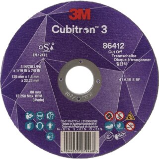 Trennscheibe Cubitron™ 3 D125x1,6mm ger.3M™ Cubitron™ 3 Bohr.22,23mm 3M