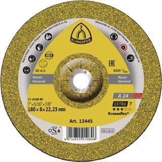 Schruppscheibe A 24 Extra D150xS6mm gekr.STA Bohr.22,23mm KLINGSPOR