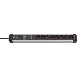 Steckdosenleiste Premium-Protect-Line 16 A 230 V schwarz/silber Steckd.8
