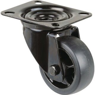 Lenkrolle D.80mm Trgf.100kg Ku.Platte L104xB80mm BS ROLLEN