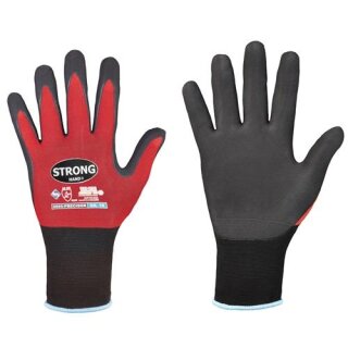 Handschuhe PRECISOR Gr.8 rot/schwarz EN 420,EN 388 PSA II STRONGHAND