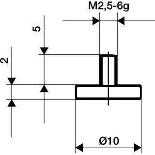 Messeins.D.10mm plan M2,5 HM z.Messuhren KFER