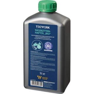 Sägekettenhaftöl BIO 52 mm²/s (bei 40GradC) 1l Flasche TECWERK