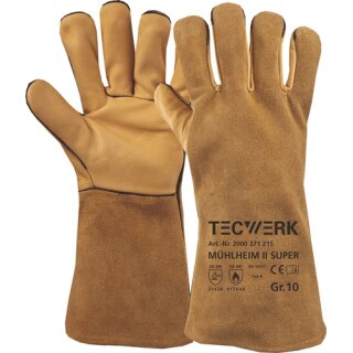 Schweißerhandschuhe Mühlheim II Super Gr.9 gelb EN 388/407/12477 6PA TW