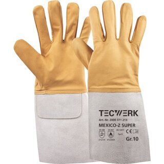 Schweißerhandschuhe Mexico Z Super Gr.11 gelb/grau EN 388/407/12477 10PA TW