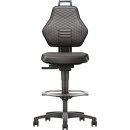 Arbeitsdrehstuhl Rl.+Fußring Kunstleder schwarz...