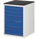 Schubladenschrank BK 650 H820xB580xT650mm lichtgrau/blau...