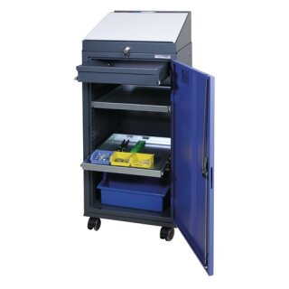 Werkzeugschrankset m.Pultaufsatz H1310xB500xT500mm anthrazitgrau/taubenblau TW
