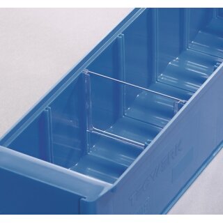 Trennw.f.Regalkasten B.91mm Styrolux transp.10St./Btl.TECWERK