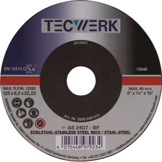 Schruppscheibe D125xS6mm gekr.Univ.Bohr.22,23mm TECWERK