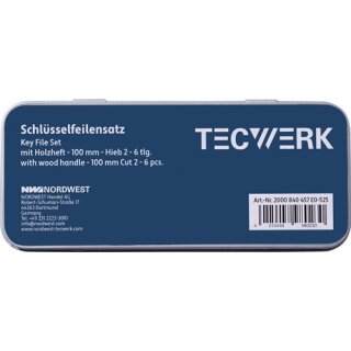Schlüsselfeilensatz DIN 7283 A-F L.100mm Hieb 2 TECWERK