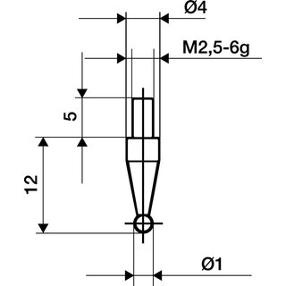 Messeins.D.1mm KGL M2,5 STA z.Messuhren KFER