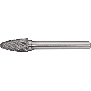 Frässtift RBF Special Steel D.12mm Kopf-L.25mm Schaft-D.6mm HM Verz.Kreuz TW